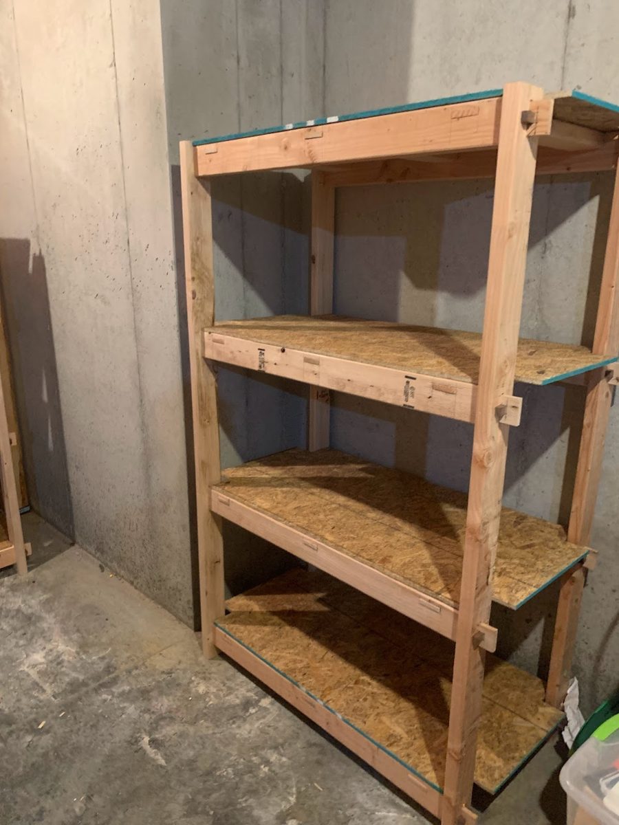 Close-up of the four-tier heavy-duty shelving unit (IMG_0464)